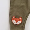 Kép 2/2 - Khaki színű unisex rókás pamut babaleggings, Nutmeg, 62-es méret