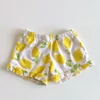 Kép 1/2 - Citromos, fodros pamut kislány short, Zara, 86-os méret