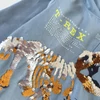 Kép 2/2 - 128-as C&amp;A dinoszauruszos flitteres kapucnis pulóver fiúknak