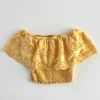 Kép 1/2 - Okkersárga madeira hímzett viszkóz crop tinilány felső – New Look, 164-es méret