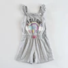 Kép 1/2 - Szivárványos fodros nyári kislány playsuit – George, 4–5 éves (110)