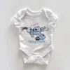 Kép 1/2 - 56-os Lilo és Stitch mintás fehér pamut body unisex babáknak