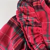 Kép 2/2 - 68-as Matalan karácsonyi kockás fodros kislány ruha bársony masnival