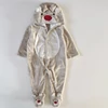 Kép 1/3 - 68-as puha plüss karácsonyi unisex overall rénszarvassal – George, 3-6 hó