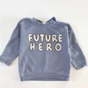 Kép 1/2 - 74-es acélkék „Future Hero” pamut pulóver kisfiúknak – H&amp;M, 6-9 hó