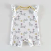 Kép 1/2 - 74-es Mothercare kislány pamut napozó unikornis mintával és fodros vállal