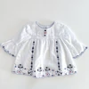 Kép 1/3 - 80-as pamut madeira hímzett kétrétegű blúz kislánynak – Monsoon, 6–12 hónap