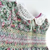 Kép 2/2 - Virágmintás madeira galléros pamut alkalmi kislány ruha – Matalan, 80-as méret