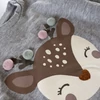 Kép 2/2 - 92-es H&amp;M szürke őzike mintás pamut pulóver kislánynak
