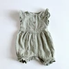 Kép 1/2 - Kreppelt pamutvászon nyári playsuit fodros ujjakkal – F&amp;F, 56-os méret