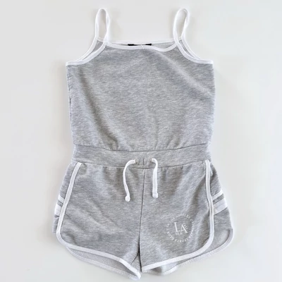 Sportos szürke nyári kislány playsuit vékony pánttal – New Look, 146