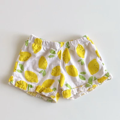 Citromos, fodros pamut kislány short, Zara, 86-os méret