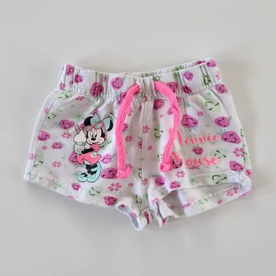 Minnie Mouse mintás pamut rövidnadrág 12 hónapos kislánynak