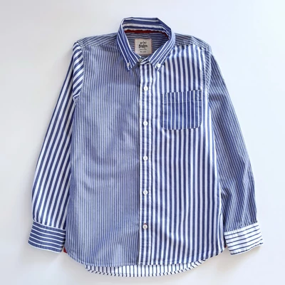 140-es Mini Boden csíkos pamut fiú alkalmi ing hosszú ujjal