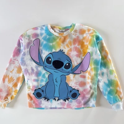 146-os Disney F&F tie-dye Stitch mintás bolyhos pulóver kislánynak 146-os Disney F&F tie-dye Stitch mintás bolyhos pulóver kislánynak