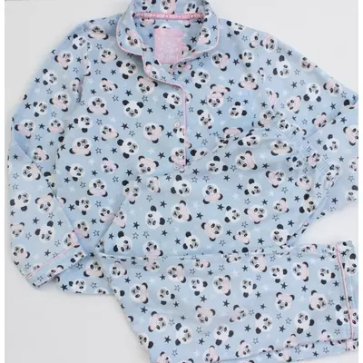 152 Pandás pamut flanel pizsama szett