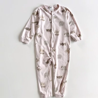 H&amp;M kutyás pamut pizsama overall, használt babaruha, 98-as méret