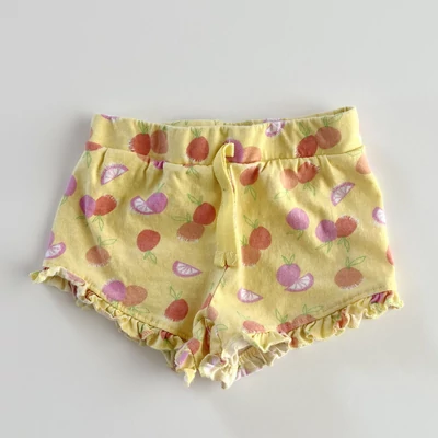 2–3 éves pasztellsárga gyümölcsös pamut short – Primark, 98