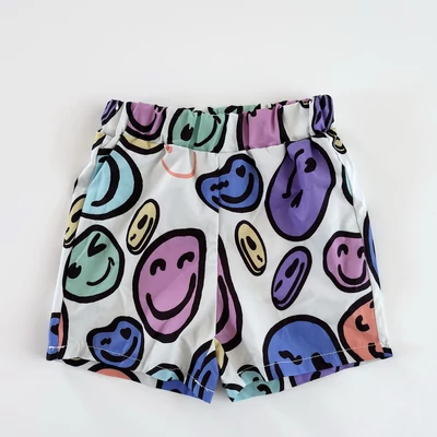 Színes smile mintás kislány short – Shein, 4 éves (104)