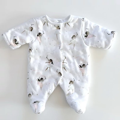 50-es vastag pamut balerinás overall újszülött kislánynak – F&F 50-es vastag pamut balerinás overall újszülött kislánynak – F&F