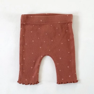 56 Szivecskés bordázott pamut leggings