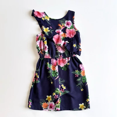 Virágmintás fodros nyári viszkóz playsuit kislánynak – Lipsy, 116