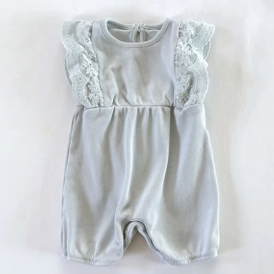 62 Csipkés menta pamut playsuit
