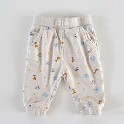 62-es Mes Petits Cailloux kisfiú pamut jogger nadrág állatmintával