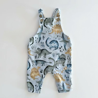 68-as Next dinoszauruszos pamut kantáros overall kisfiúnak