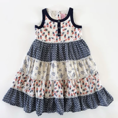 Cutey Couture kislány ruha ananászos-virágos mintával – 128-as, használt gyerekruha