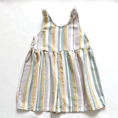 7 év Next csíkos len playsuit 122