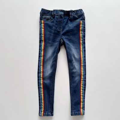 7 éves Next csíkos jeggings farmernadrág 122