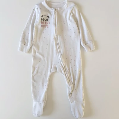 74-es George pamut cipzáros rugdalózó pandás mintával kislánynak