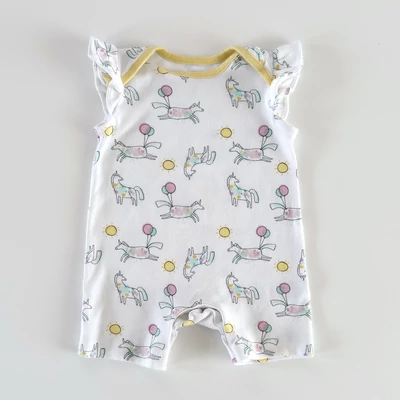 74-es Mothercare kislány pamut napozó unikornis mintával és fodros vállal