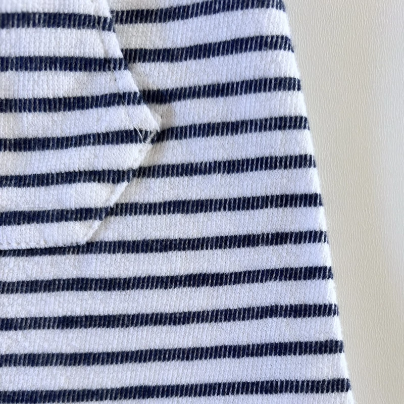 szürkéskék-fehér csíkos kantáros kisfiú short 62-es méretben – Matalan