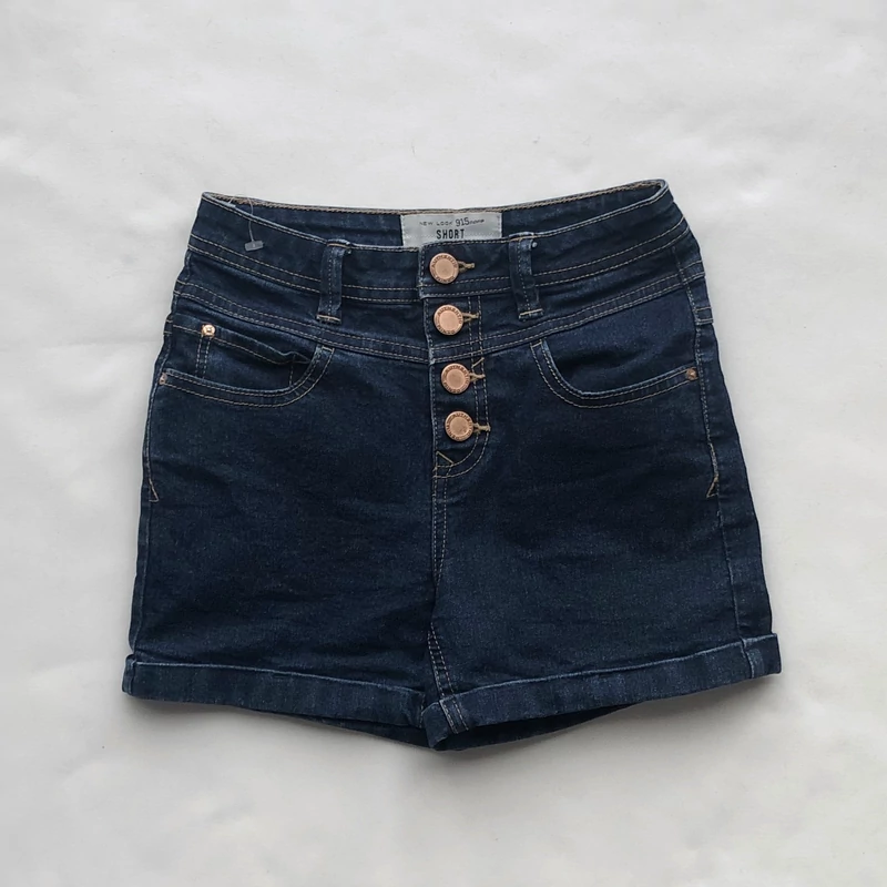 10 év Magas derekú farmer short 140