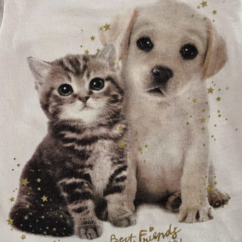 104-es cicás kutyás pamut hosszú ujjú kislány felső – H&amp;M, 2-4 év