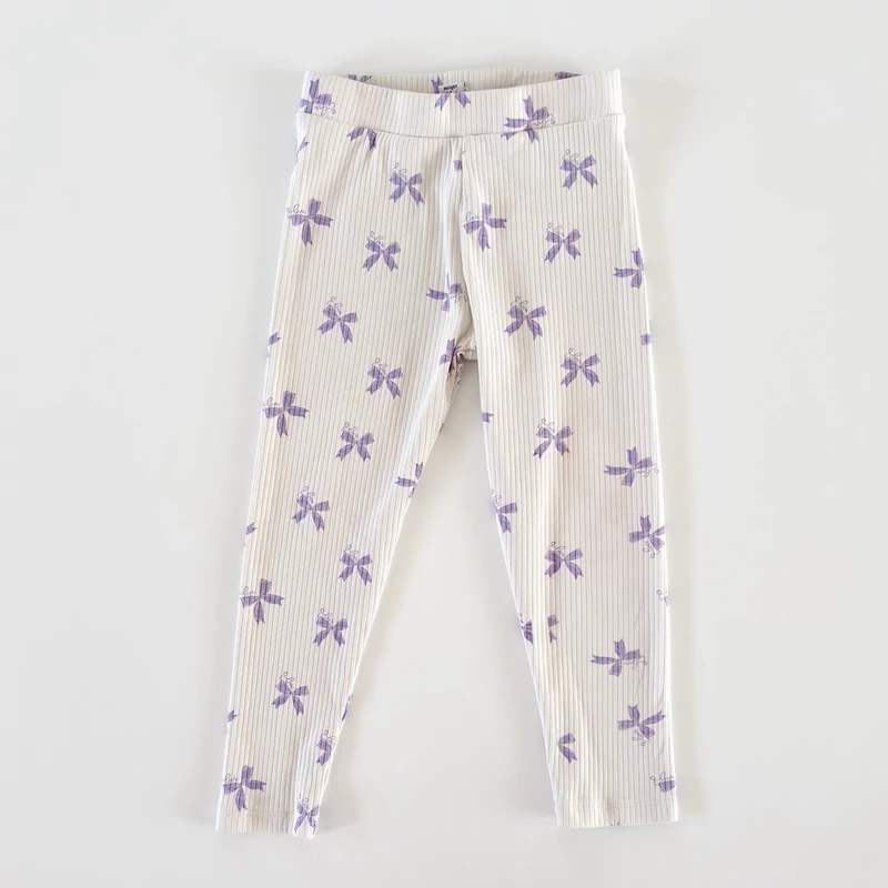 104-es masni mintás bordázott kislány leggings – River Island