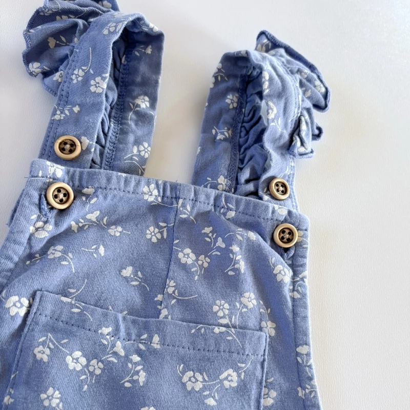 104-es virágmintás pamut kantáros nadrág fodros pánttal kislánynak – Mango Kids
