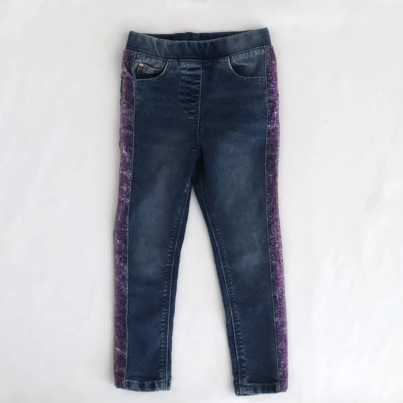 86 Oldalt csillogó farmer jeggings nadrág
