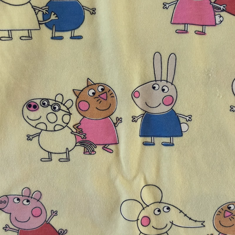 116-os Marks &amp; Spencer pasztellsárga Peppa Pig pamut pizsama felső