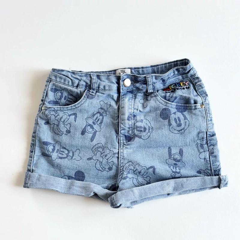 Disney mintás elasztikus farmer short 12-13 éves lányoknak – 158