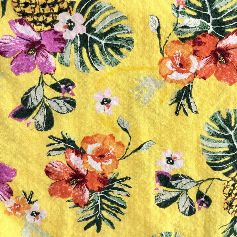 Hibiszkusz mintás pántos pamut tinilány kánikula ruha – H&amp;M, 12–14 év