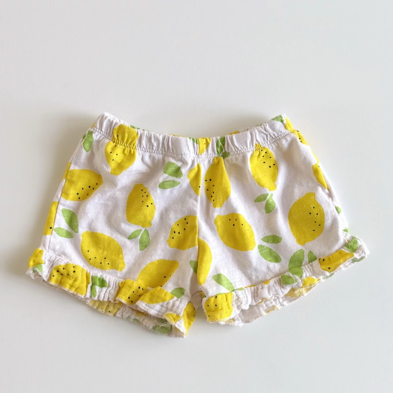 Citromos, fodros pamut kislány short, Zara, 86-os méret