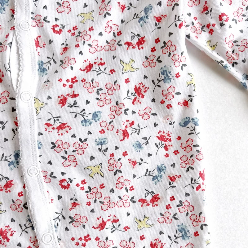 H&amp;M virágos pamut pizsama overall, használt babaruha, 86-as méret