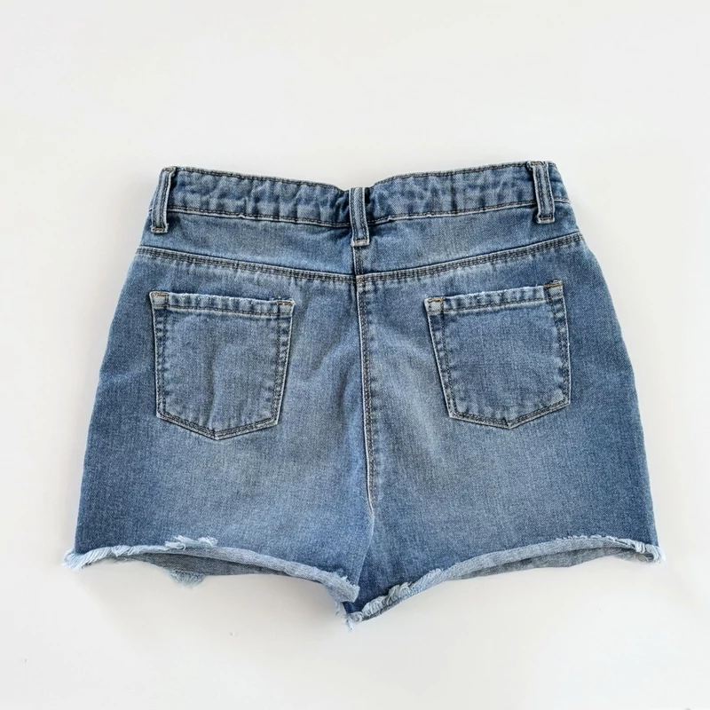 Horgolt nagyikockás pamut farmer short tinilányoknak – Matalan, 12 éves (152)