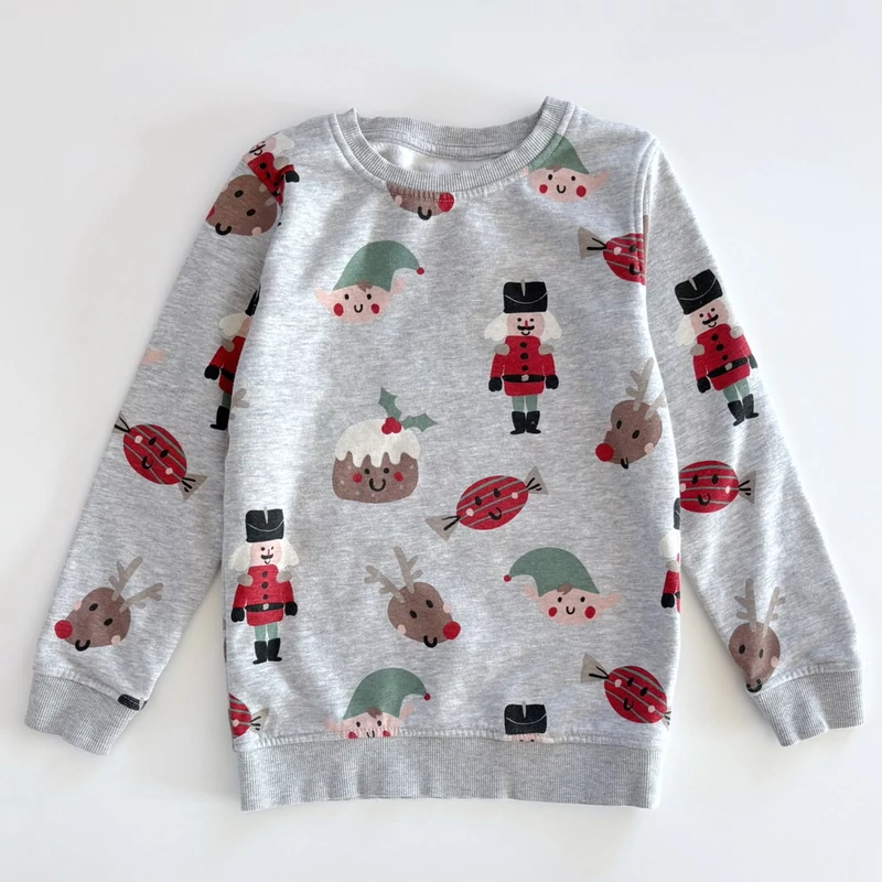 122-es szürke karácsonyi pulóver kisfiúnak – George, 6–7 év