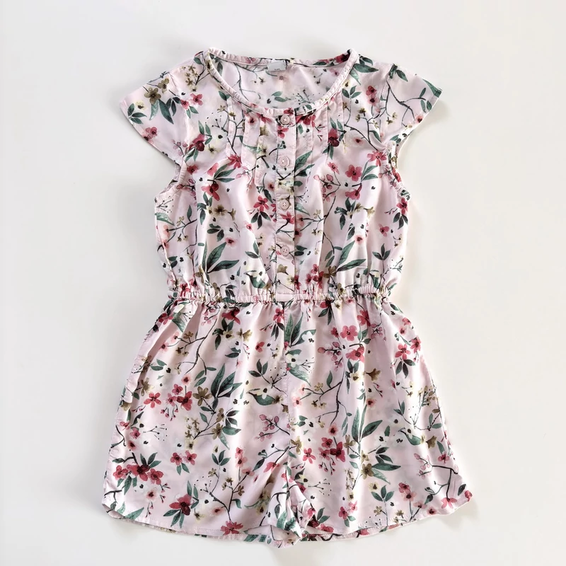 122-es TU kislány virágmintás viszkóz nyári playsuit