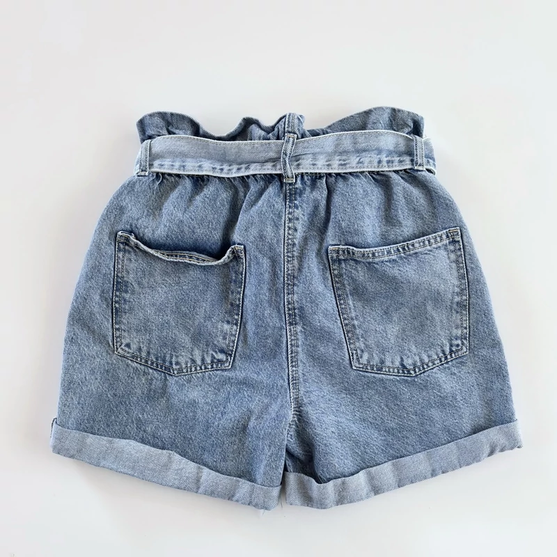Világoskék magas derekú paperbag farmer short tinilányoknak, Denim Co. – 13–14 év (164)