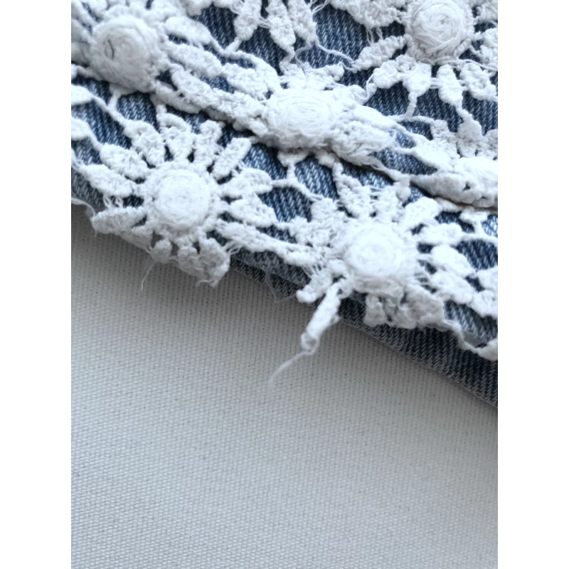 14 év Csipkés farmer short 164